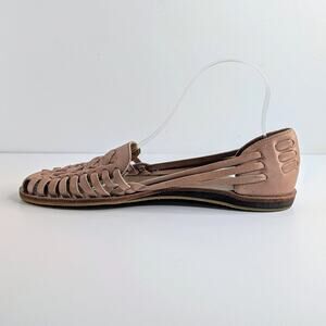 Nisolo Sandals Huarache Womens 9.5 Desert Rose Flats Slip On Leather Closed Toe